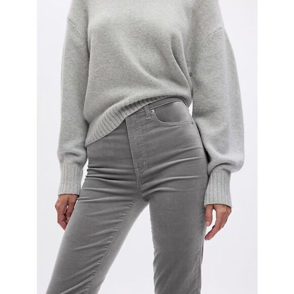 GAP 728856 Women's Sz 31/12R Pilot Gray High Rise Velvet Vintage Slim Pants - Picture 14 of 14